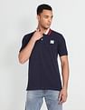 Flying Machine Solid Cotton Polo Shirt