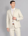 AD by Arvind Tailored Regular Fit Patterned Two Piece Suit