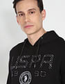 U.S. Polo Assn. Denim Co. Embossed Brand Print Hooded Sweatshirt