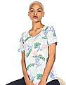 Tommy Hilfiger Women White Round Neck Botanical Print Top