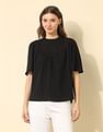 U.S. Polo Assn. Women Yoke Embroidered Top