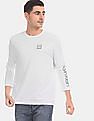 Calvin Klein Men White Round Neck Long Sleeve T-Shirt