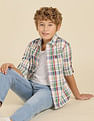 U.S. Polo Assn. Kids Boys Plaid Checked Regular Fit Shirt