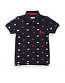 U.S. Polo Assn. Kids Boys Star Print Pique Polo Shirt