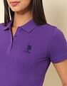 U.S. Polo Assn. Women Regular Fit Brand Printed Polo Shirt