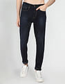 Flying Machine Stone Wash Slash Slim Tapered Fit Jeans