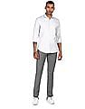 Calvin Klein Men White Spread Collar Patterned Casual Shirt