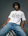Flying Machine Graphic Printed  Pure Cotton Relaxed Fit T-shirt