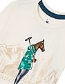 U.S. Polo Assn. Kids Boys Off White Long Sleeve Brand Print T-Shirt