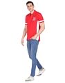 AD by Arvind Cotton Colour Block Polo Shirt