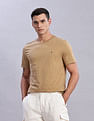 Tommy Hilfiger Mens Beige Solid T-Shirt