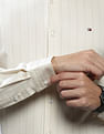Tommy Hilfiger Men Beige Flex Satin Vertical Stripe Formal Shirt