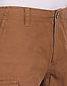 Aeropostale Men Brown Mid Rise Check Cargo Shorts