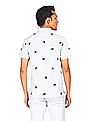 Aeropostale Men Off White Short Sleeve Printed Polo Shirt